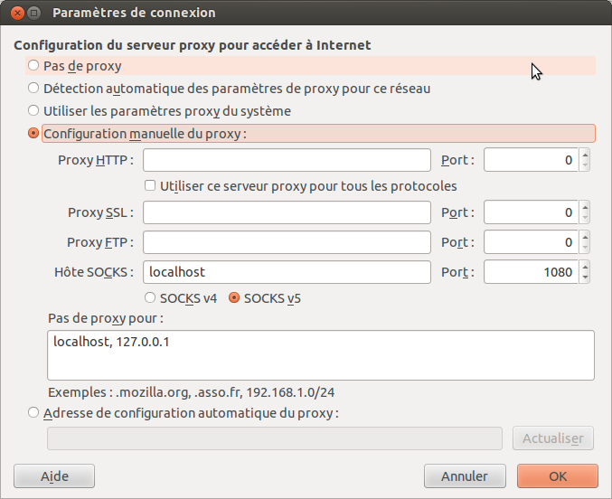 Config Proxy Firefox